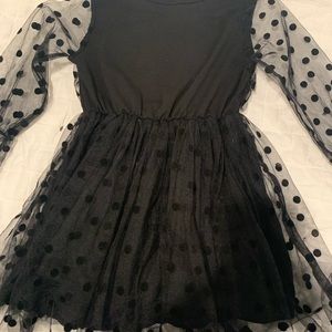 Girls Black Polka Dot Dress